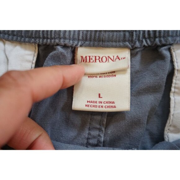 Merona Men's Gray Elastic Waist w/ Drawstring Shorts - Size L - Picture 3 of 5